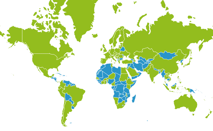 re3data Browse by country-Funktion